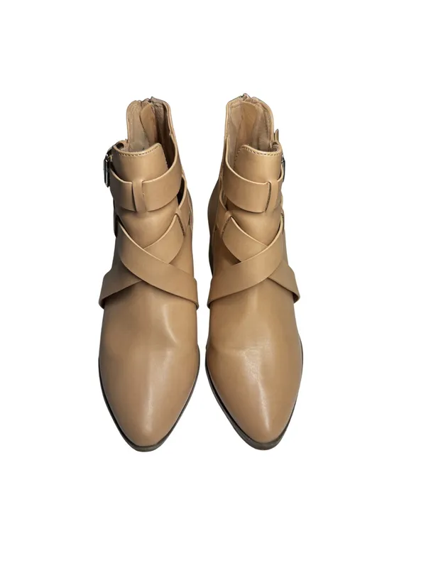 Dolce Vita Drako Tan Strappy Pointed-Toe Ankle Booties 8 neutral casual western - Image 3