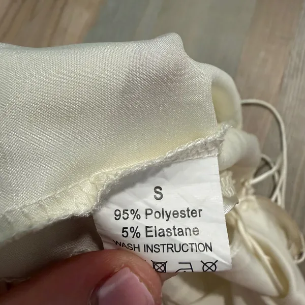 Satin Tie Front Cami Size S Ivory/buttercream Spaghetti Strap V-Neck Sexy Boho - Image 3