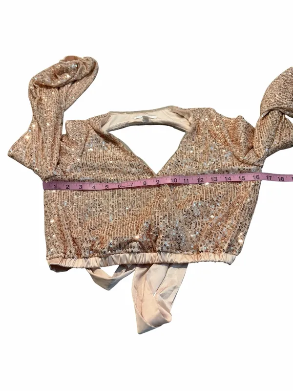 MABLE sequin crop top with tie back - Image 3