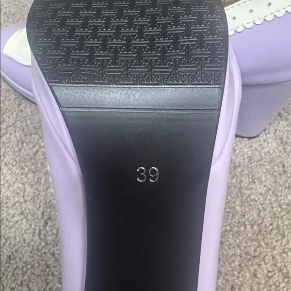 Women’s Purple Chunky Heel Mary Jane Pumps Cute Bow Round Toe Size 8 NEW - Image 6
