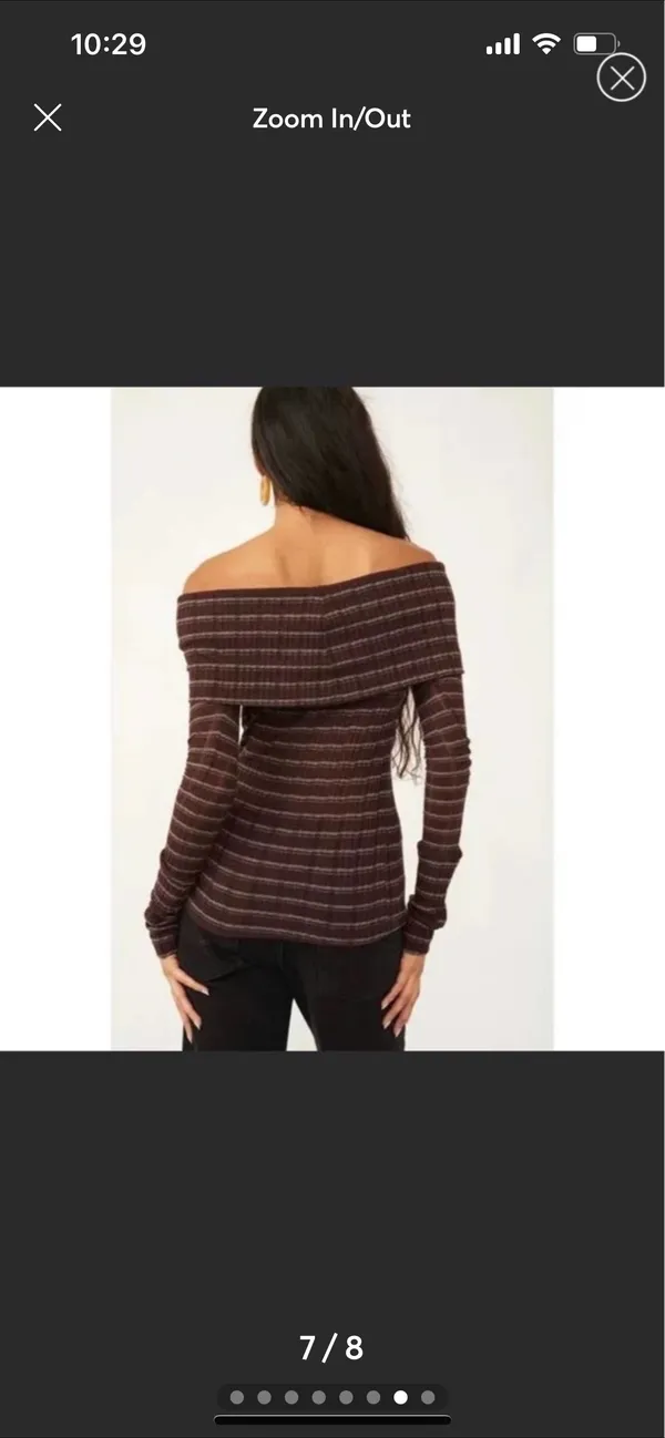 Free People brown snow bunny off the shoulder top M - Image 7