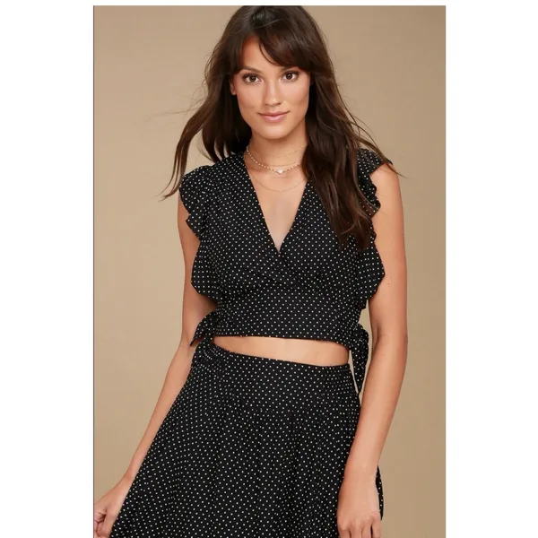 Free People Pretty Daze Black Polka Dot Two-Piece Set Women's XS - Image 6