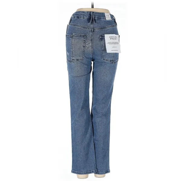 Good American new with tags xs 0 med wash straight leg jeans - Image 2