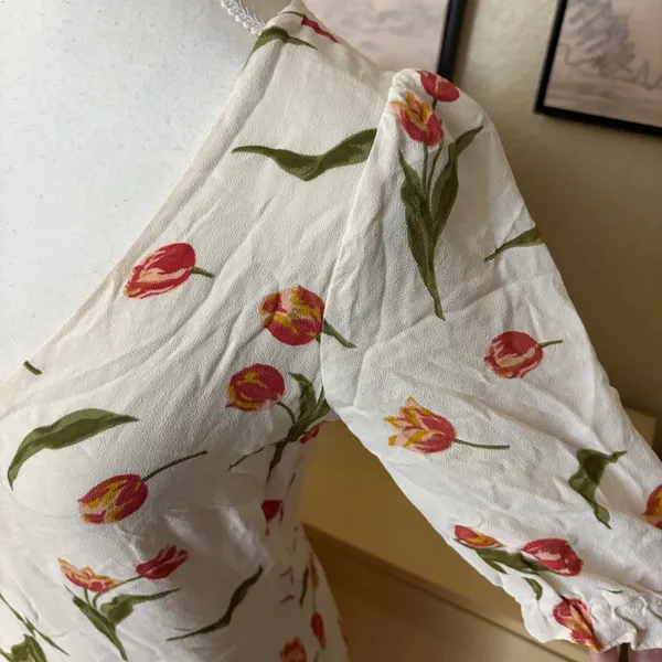 REFORMATION Nantes Dress in the Bianca Tulip Print Midi Size‎ 10 - Image 6
