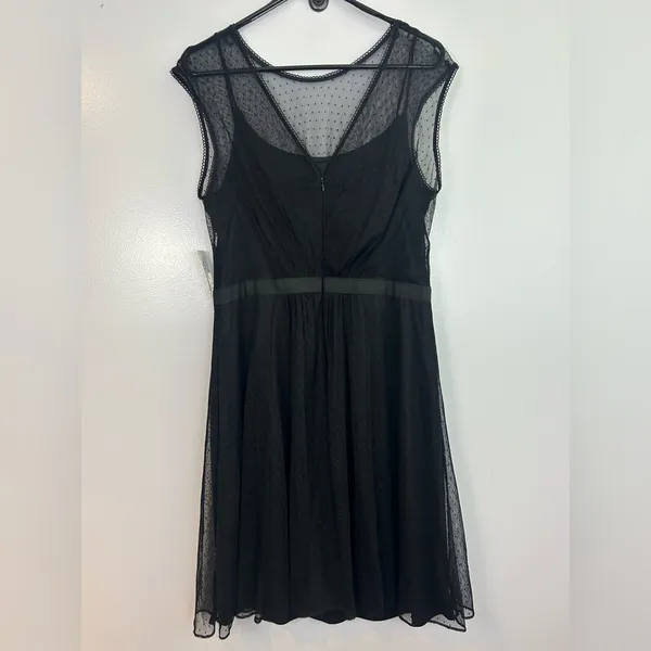 NWT Maggy London Black Mesh Illusion Sleeveless Dress Size 14 - Image 7