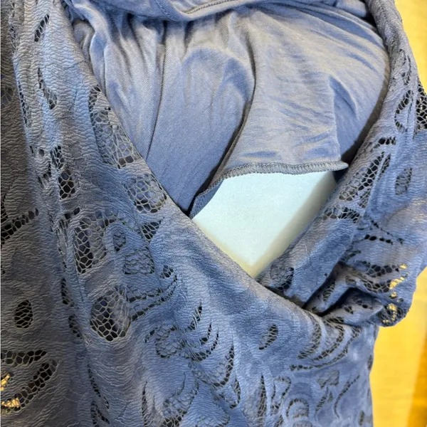 H&M‎ Lace Wrap Midi Dress in Slate BlueMAMA - Image 7