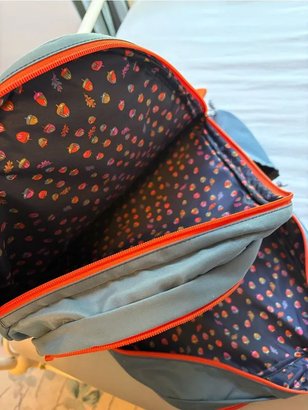 Vera Bradley Lighten Up Grand Backpack Mineral Blue Orange Laptop Travel - Image 10