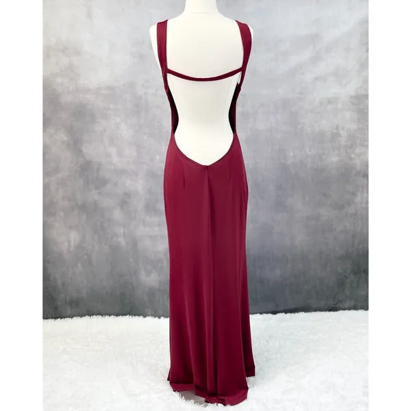 Lulus Deep Red‎ Maxi Dress Womens Medium Open Back Prom Valentines Gala Holiday - Image 3