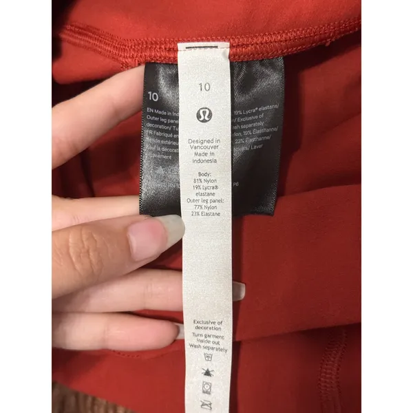 Lululemon Align High‎ Rise Ruched Crop Cayenne Red Leggings Athleisure Yoga - Image 4