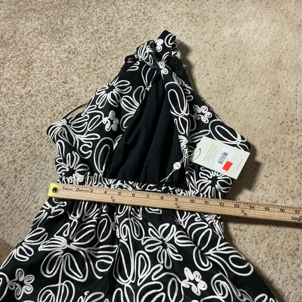NEW Bohme‎ Cottagecore Floral Embroidered Halter Midi Dress XS JOD1057 - Image 5
