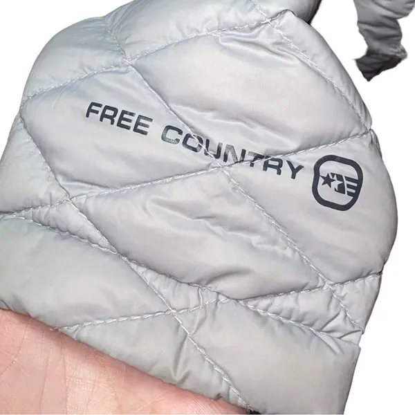 Free Country Women's Quilted Puffer Jacket Medium Gray Lightweight Zip‎ Coat - Image 2