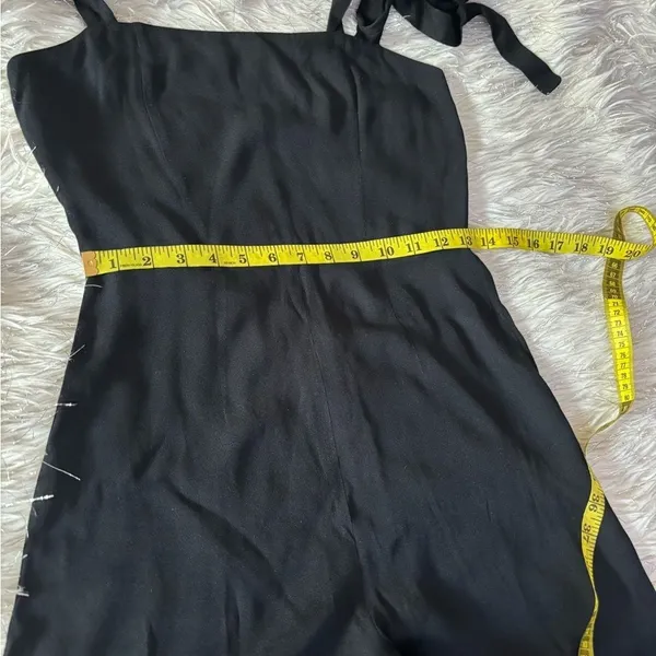 Reformation Black Women’s Adjustable Tie Straps Sleeveless Crop Jumpsuit Size 0 - Image 11