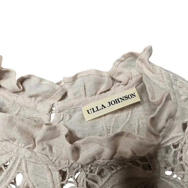 Ulla‎ Johnson Aimee Lace Yoke Linen Blouse Size 6 - Image 5