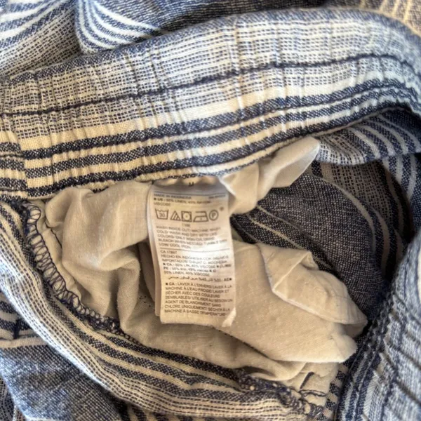 Old Navy Navy and White Striped wide leg linen pants - Image 5
