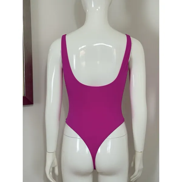 SKIMS Women’s Fits Everybody Square Neck Bodysuit Pink Thong Sleeveless Size S - Image 5