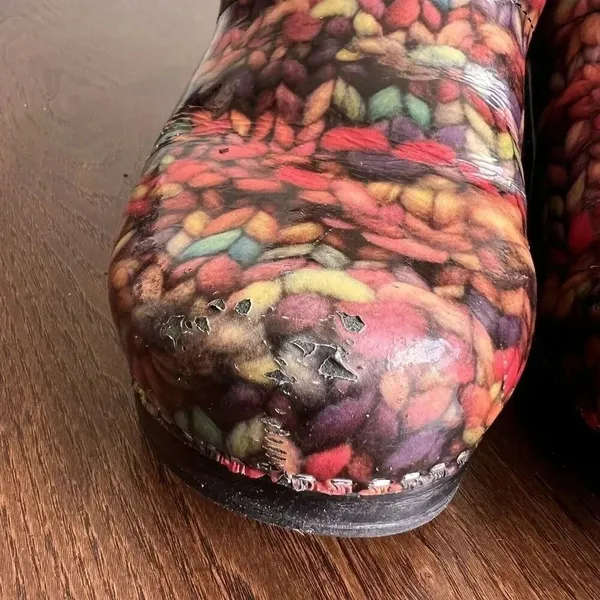 Dansko 37 Professional Clogs Shoes Cute Chunky Knit Yarn Pattern Nursing‎ 6.5 - Image 2