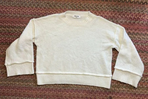 DOUBLE ZERO WHITE KNIT WIDE SLEEVE SWEATER - Image 3