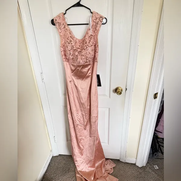 Sherri Hill NEW 53605 Blush Pink Lace Empire Waist Prom Wedding Gown - Image 6