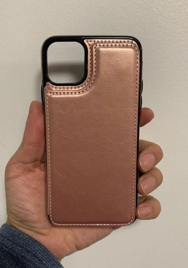 iPhone 12Pro Max Fashion Flip Cards Holder Wallet Case Rose Gold - Image 6