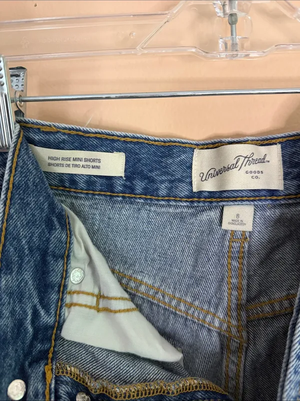Universal Thread Distressed High-Rise Denim Shorts in Blue - Image 2