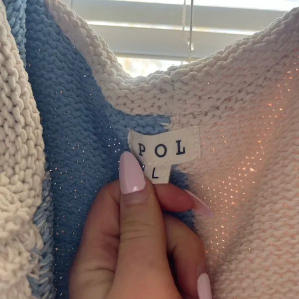 POL Knit Cardigan with Color Block Design - Image 2