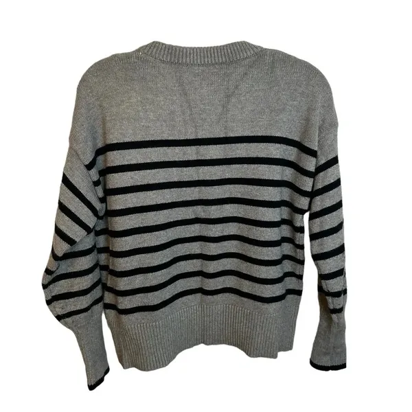 Philosophy Gray & Black Striped Sweater - Image 2