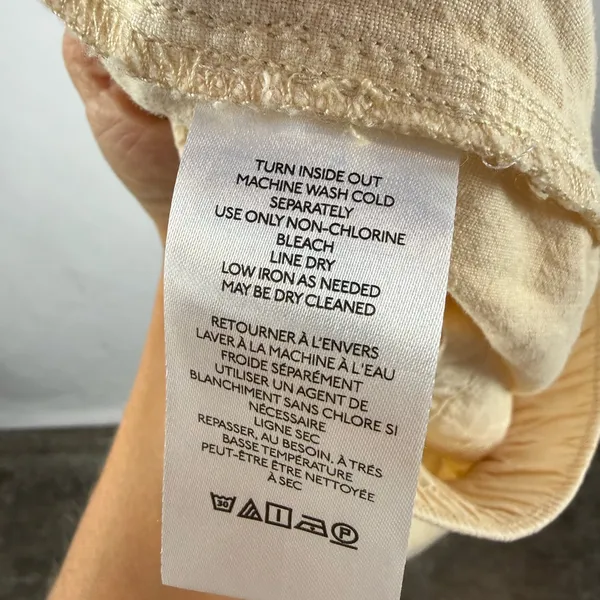 Anthropologie x Pilcro Linen‎ Drawstring Pants in Cream Size Extra Small - Image 7