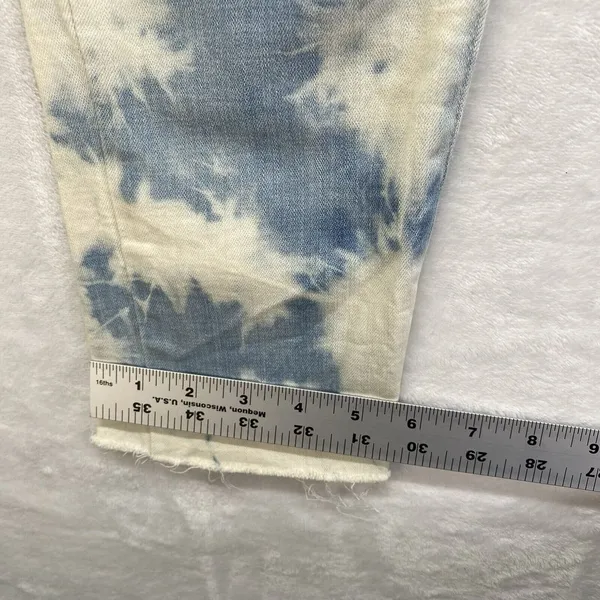 Levi's Jeans Womens 27 721 High Rise Skinny Ankle Acid Wash‎ Raw Hem - Image 6