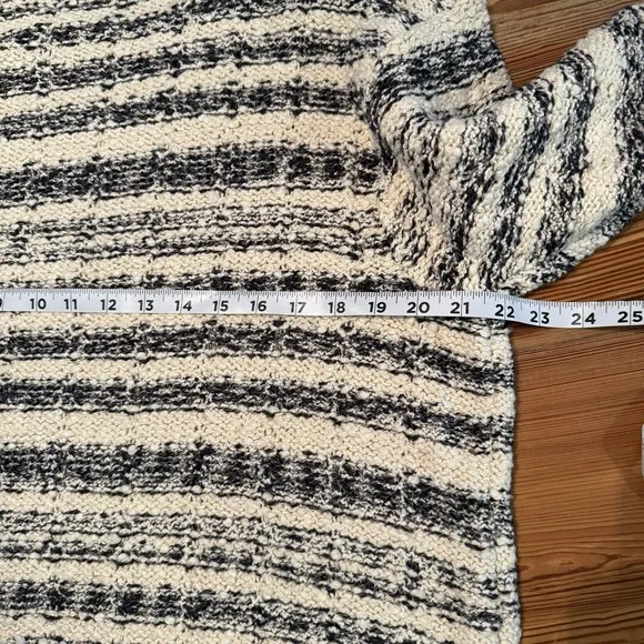 J Jill Chunky Knit Sweater Women's XL Cream‎ Navy Long Sleeve Stretch Soft Warm - Image 9