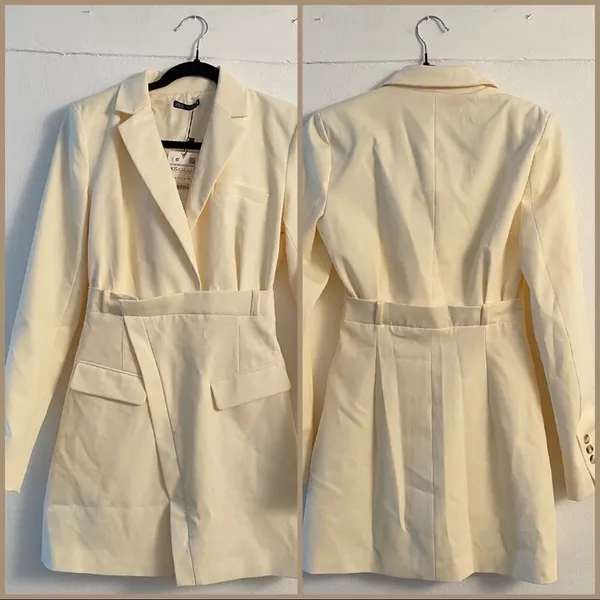 Zara Cream Blazer Mini Dress - Image 10