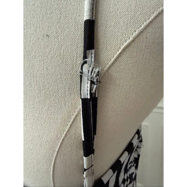 Vintage 90s Y2K Silvergate Black White Psychedelic Check Stretchy Column Indie S - Image 8