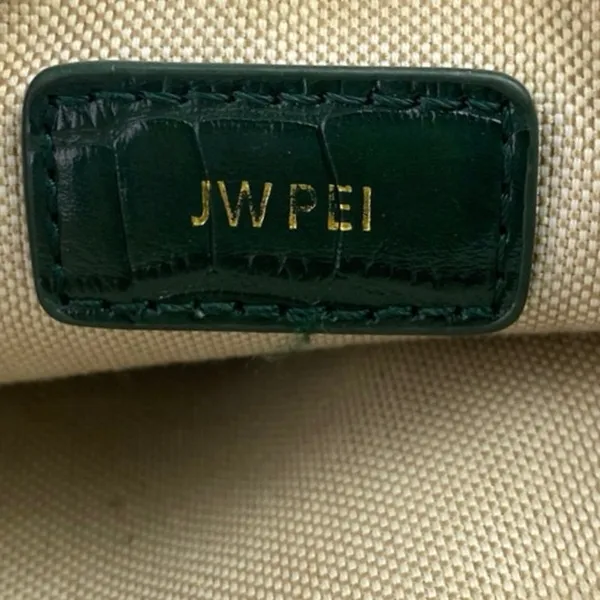 JW Pei Eva Women's Dark Green Croc Vegan Leather Zip Shoulder Bag Handbag OS - Image 6