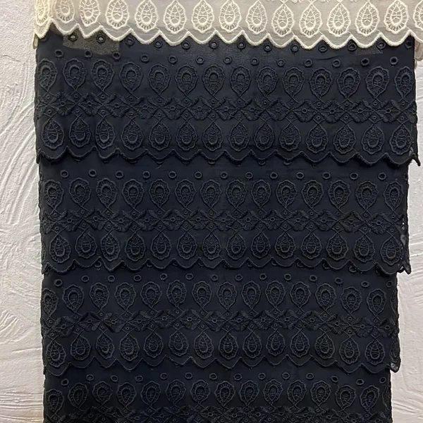 ‎joie white & black tiered eyelet dress M - Image 4