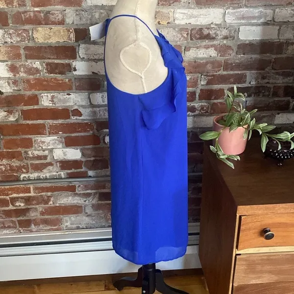 Naked Zebra Royal Blue Ruffle shift Dress Size S NWT - Image 4