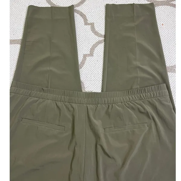 Banana Republic Airstretch Tapered Pants Olive Green Textured Ankle Size XL - Image 7