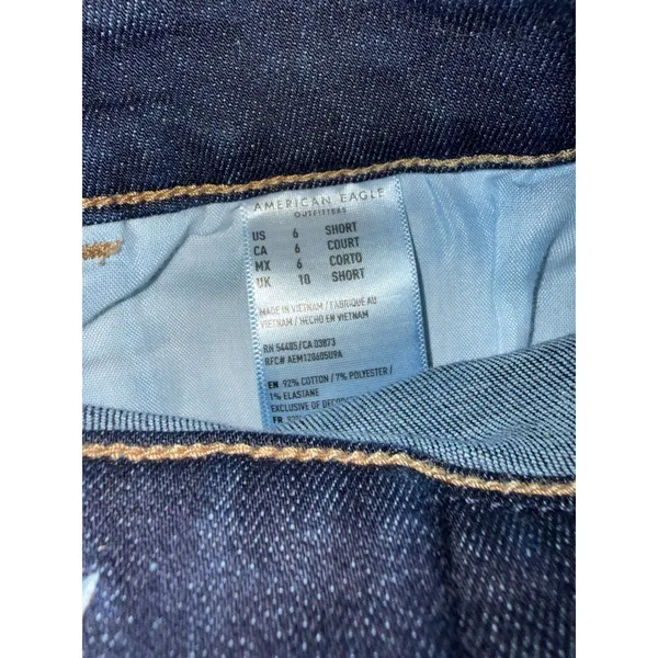 American‎ Eagle Skinny Jeans Womens 6 Short Blue Super Stretch Denim Denim - Image 3