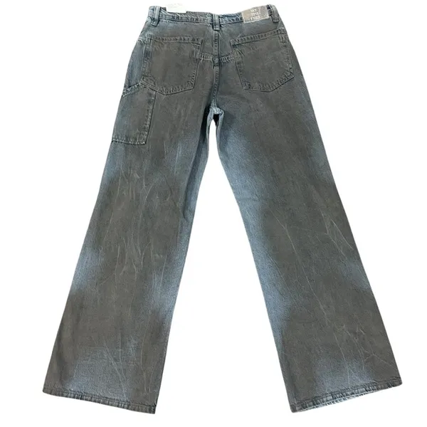 Free People Tinsley Baggy High Rise Jeans 90s Grunge Dirty Wash NWT 27 Short - Image 8