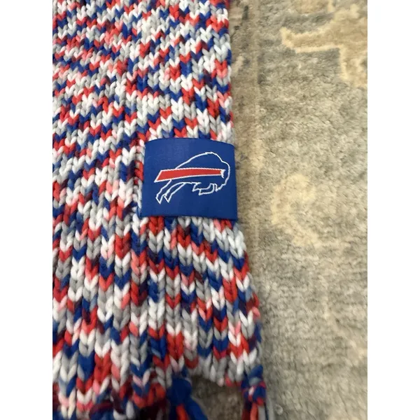 Buffalo Bills Knit Scarf Fringe End NEW - Image 4