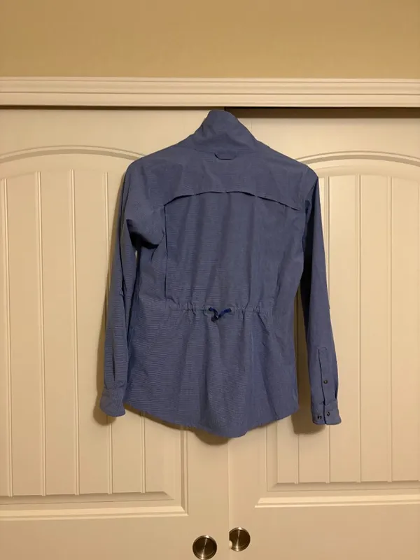 Duluth Trading Company Sol Survivor Sun Protection Shirt XS Xtra Small Blue Snap - Image 2