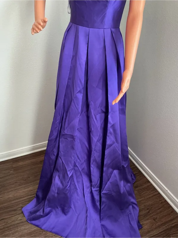 Vienna Prom Bold Purple Satin Ball Gown Size 2 NWT - Image 4