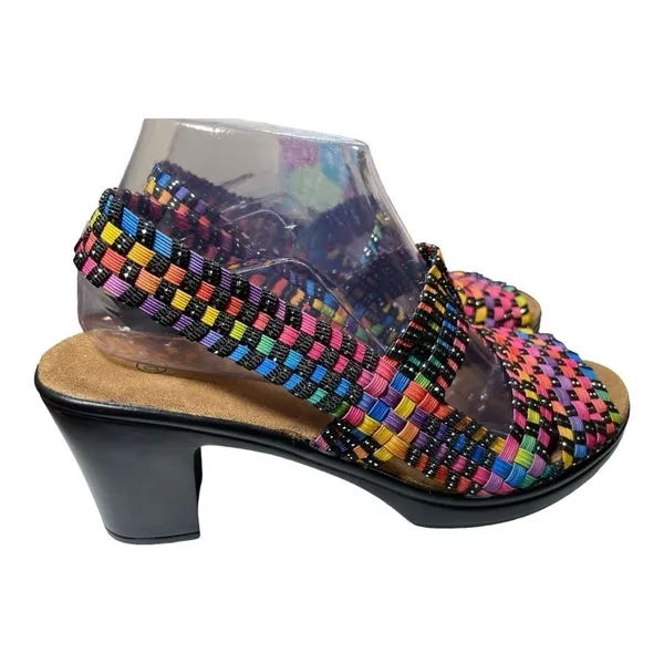 Bernie Rainbow WOMEN'S FASHION SUMMER HEEL SANDAL SHOES - Rainbow colors size 9 - Image 4