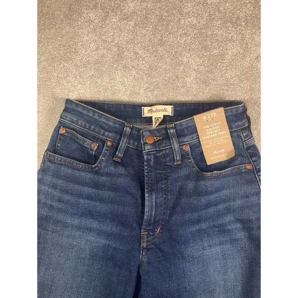 Madewell NWT Womens 27T Curvy Perfect Vintage Jeans Mid Rise Blue - Image 4