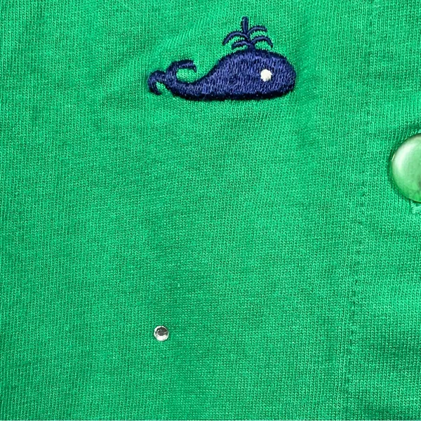 VTG Quacker Factory Green Cardigan with Whale Embroidery SZ:M - Image 4