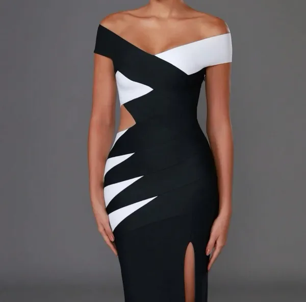 Boutique Black Off-The-Shoulder Maxi Prom/Formal Dress - Image 4