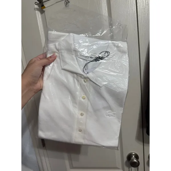 Lacoste Slim Fit Stretch Cotton Pique Polo White Minimalist Capsule Preppy 38 6 - Image 3