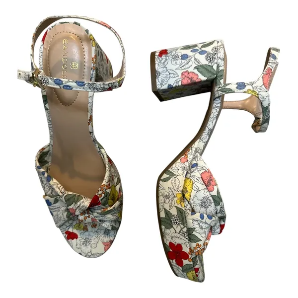 Bandolino Floral Open Toe Ankle Strap Sandal- Multicolor Size 7.5 - Image 3