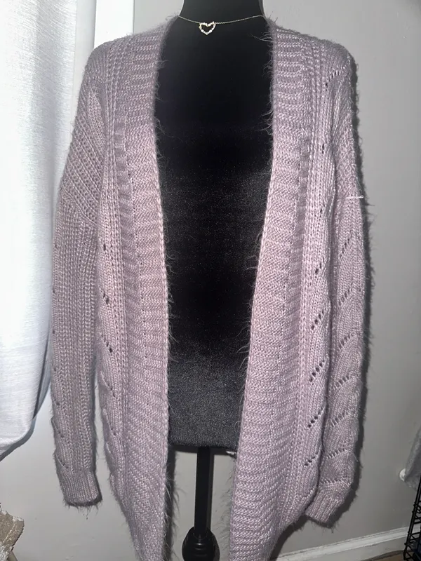 a.n.a Purple Knit Cardigan - Image 2