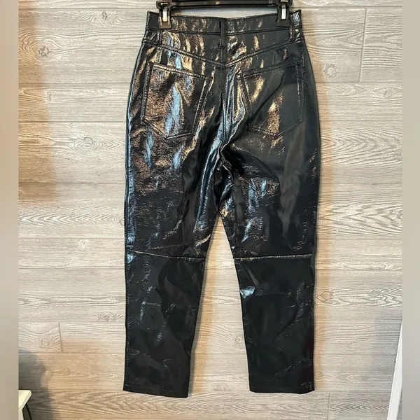 Abercrombie & Fitch Curve Love 90s Straight Ultra High Rise Patent Leather Pants - Image 2
