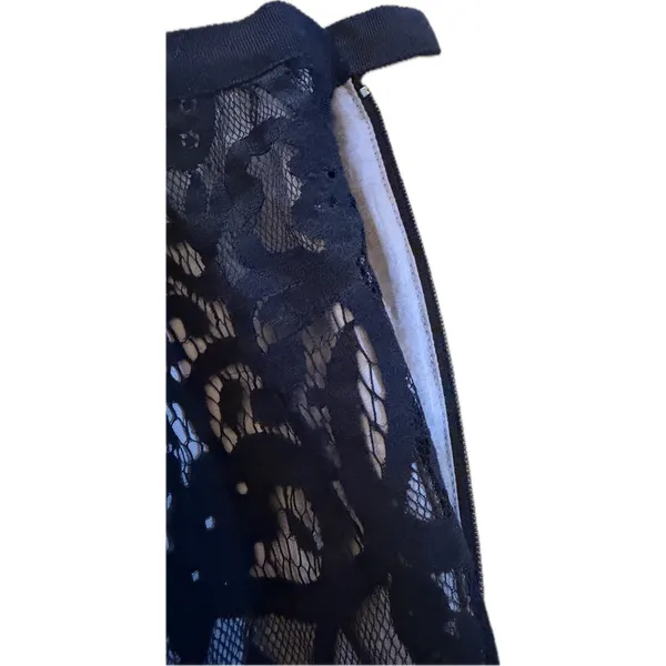 Ann Taylor LOFT Skirt Womens Size 14 Black Lace Overlay Mini Lined - Image 2