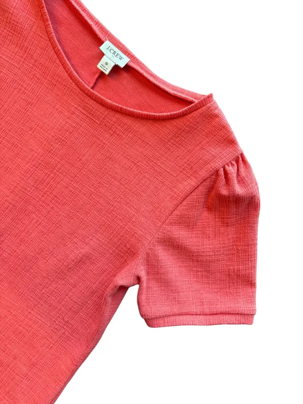 J.Crew Orange Textured Short Sleeve Top - Image 3